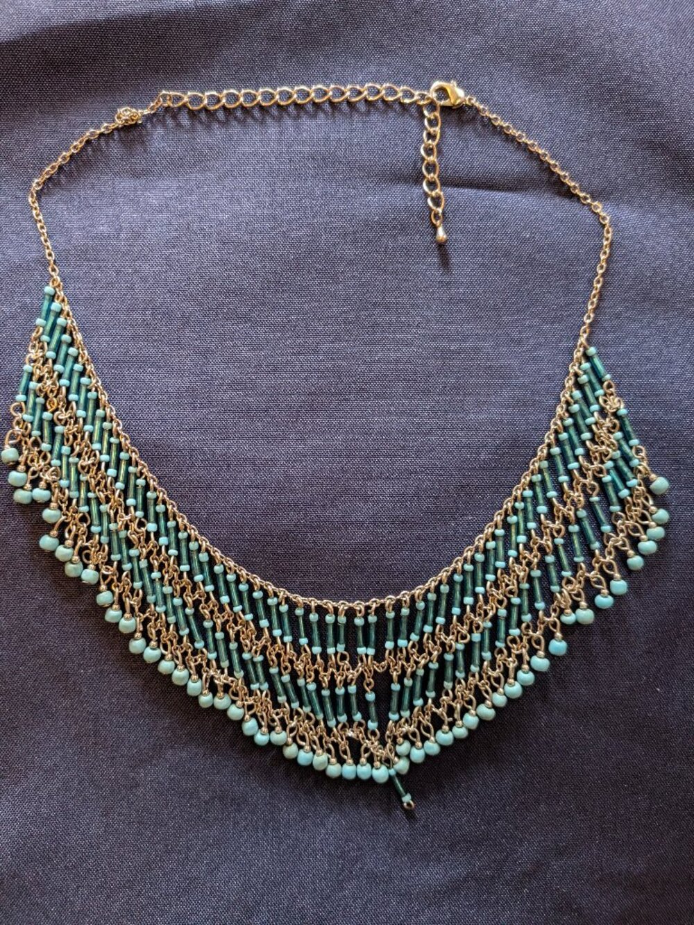 Turquoise beaded choker necklace